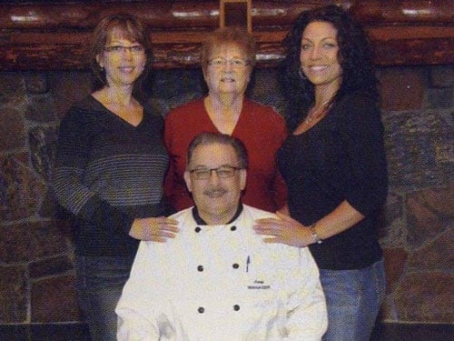Sandy Lupul & Family in Restaurant 
