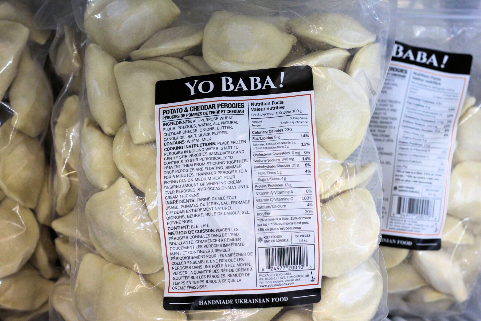 Sandy's Ukrainian food in packages ready to sell 